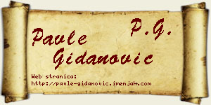 Pavle Gidanović vizit kartica